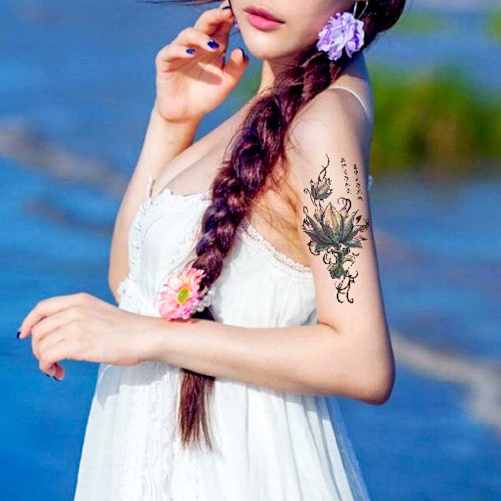 Tatouage éphémère - Fleur de lotus Japonaise | SkinDesigned, image size:1024x1024