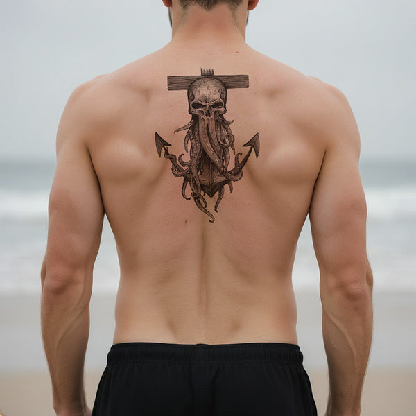 tatouage temporaire pouple pieuvre