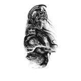 Tatouage éphémère Guerrière valkyrie et corbeau - Skindesigned