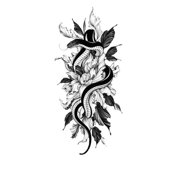 Tatouage ephemere Serpent floral 4 femme homme