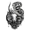 Tatouage ephemere serpent - crâne - roses | Faux tatouage | Tatouage temporaire