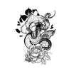 Tatouage éphémère temporaire faux tattoo serpent et fleur lotus japonais