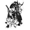 Tatouage éphémère temporaire faux tattoo geisha fleurs et samouraï