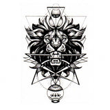 Tatouage ephemere - Lion géométrique - Tatouage temporaire homme