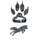 Tatouage ephemere, Empreinte de loup, Faux tatouage Skindesigned