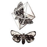 Ttatouage ephemere papillon monarque réaliste géométrique, cou., skindesigned