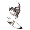 Ttatouage ephemere original, Crâne et lame - Tête de mort Skindesigned