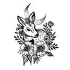 Tatouage ephemere - biche fleur et lune, bambi, cerf - Faux tatouage