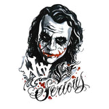 Tatouage ephemere joker why so serious dark knight Heath Ledger batman