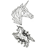 Tatouage ephemere - Licorne géométrique et mandala - Faux tatouage