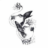 Tatouage éphémère, tatouage temporaire d'oiseaux formant le signe infini.