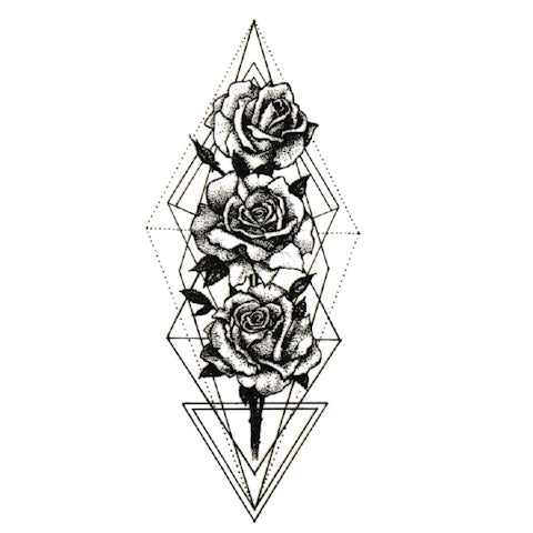 Tatouage Temporaire Géométrique Rose - Noir/Violet 3D (NEUF) - Delusion Tattoos