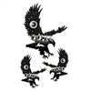 Tatouage ephemere - Aigle, lune et lapin en ombre moderne de nuit