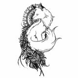 Tatouage ephemere femme - Renard attrape rêve moderne (dream catcher)