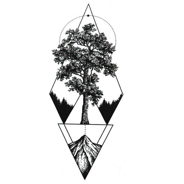 Tatouage ephemere géométrique - Arbre moderne pour avant-bras