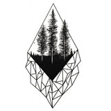 Tatouage ephemere poignet - Arbres triangle géométrique - Faux tattoo