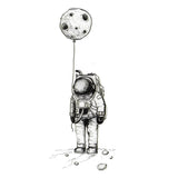 Tatouage ephemere - Astronaute et lune | Collection; espace - mignon - Faux tatouage temporaire