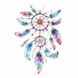 Tatouage ephemere - Attrape rêve plumes couleur - Faux tatouage