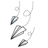 Tatouage ephemere - Avions en papier - Tatouage cou, cheville et torse