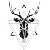 Faux tatouage Cerf et triangle géométrique moderne, Tatouage ephemere 