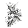 Tatouage temporaire oiseau - Colibri et fleur - Faux tatouage femme