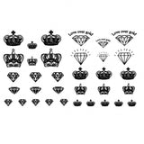 Tatouage ephemere temporaire faux tattoo - Couronnes et diamants