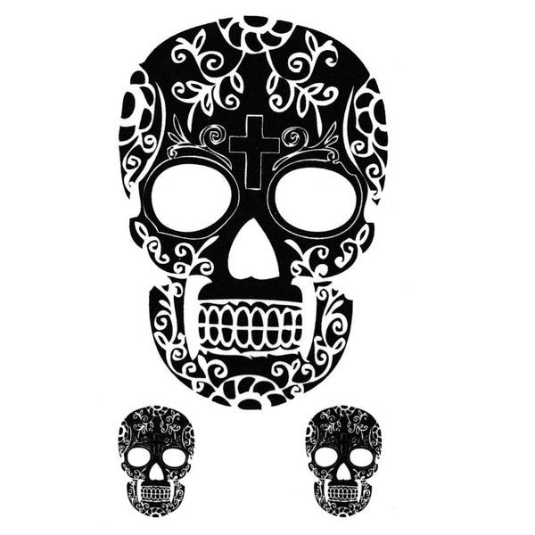 Tatouage éphémère, tatouage temporaire, crâne mexicain, tête de mort mexicaine, calaveras