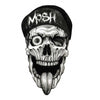 Tatouage ephemere - Tête de mort casquette - mot: Mosh! - Faux tattoo