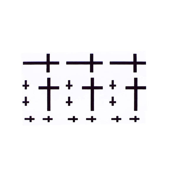 Tatouage éphémère, tatouage temporaire - Minimaliste de plusieurs petites croix chrétiennes.