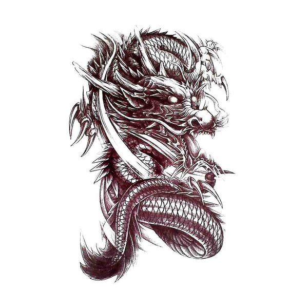 Tatouage ephmere homme japonnais bras - Dragon 4 - Faux tatouage