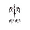 Tatouage ephemere - Dragon skull médiéval fantastique - Faux tattoo