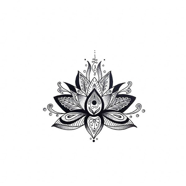 Tatouage éphémère - Lotus underboobs (sous ou entre les seins) ou dos Skindesigned