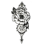 Tatouage ephmere - Fleur de vie, pivoine et étoile - Tatouage femme