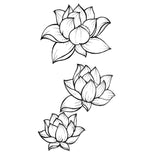 Tatouage ephemere Japonais fleur de lotus épurée- Tatouage temporaire
