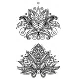 Tatouage temporaire Lotus féminin - Tatouage ephemere fleur de lotus, faux tattoo