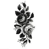 Tatouage ephemere - Roses et bourgeons pivoine - Tatouage temporaire femme