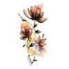 Tatouage ephemere - Fleurs aquarelle couleur - Tatouage temporaire
