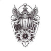 Tatouage ephemere - Lanterne, ailes, carte reine et roi - Boussole