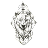 Tatouage éphémère temporaire faux tattoo loup ours géométrique 