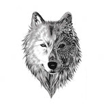 Tatouage ephemere - Loup maori - Tatouage temporaire, faux tattoo