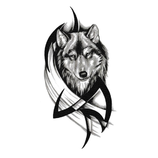 tatouage de loup tribal amérindien