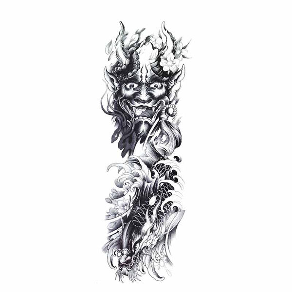 Tatouage Temporaire Manche (sleeve) Japonais Koi - Décalcomanies éphémères - Homme/Femme