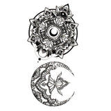 Tatouage ephemere - Mandala croissant de lune - faux tattoo femme