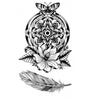 Tatouage ephemere - Mandala fleur et plume - Faux tatouage femme