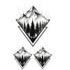 Tatouage ephemere poignet - Montagne et forêt triangle géométriques