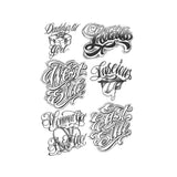 Tatouage ephemere old school - Pack citations et phrases Skindesigned