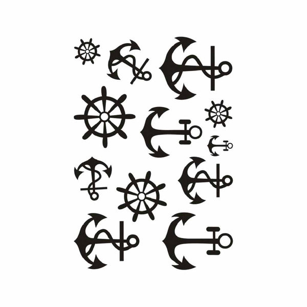 Tatouage ephemere - Pack mer 2 (encre, barre) - Faux tatouage, tatouage temporaire