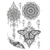 Tatouage ephemere - Pack spirituel - Lotus, mandala, plume et papillon