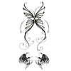 Tatouage ephemere, temporaire, Papillon et anges sur croissant de lune