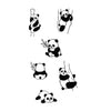 Tatouage ephemere (faux tatouage temporaire) de 6 pandas mignons.